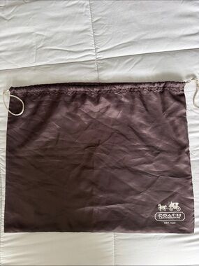 COACH Dust Bag chocolate brown color with tan drawstring cord
